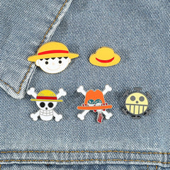 Anime Cartoon Monkey D. Luffy Enamel Lapel Pins