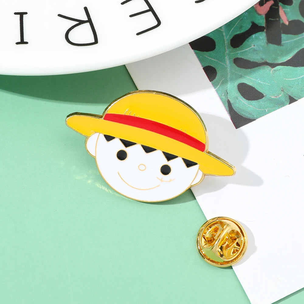 Anime Cartoon Monkey D. Luffy Enamel Lapel Pins